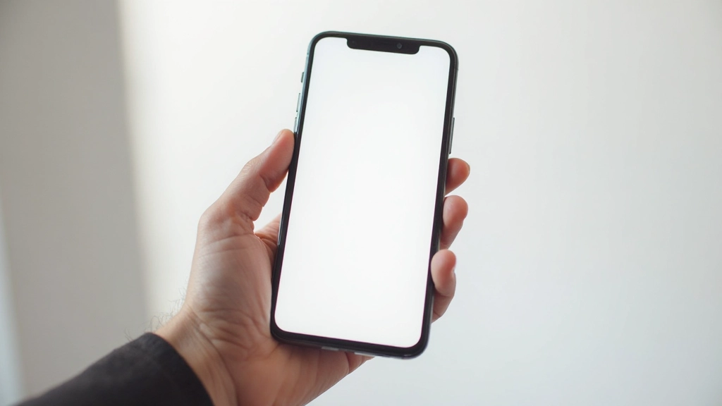 Smartphone scherm toont minimalistische app interface met veel witruimte en duidelijke hiërarchie