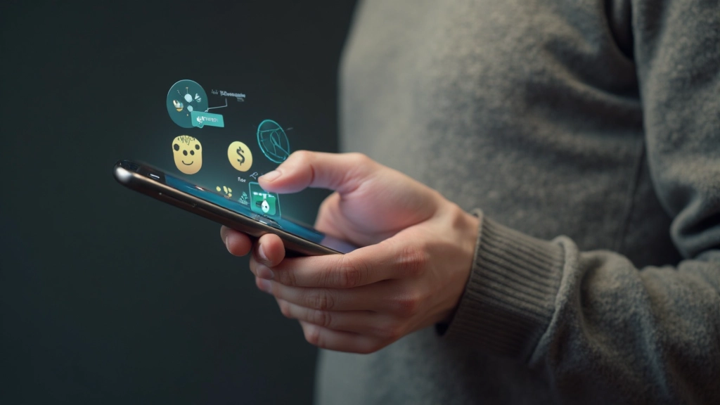 Mobieltelefoonscherm toont animatieinterface met duidelijke feedbackindicatoren